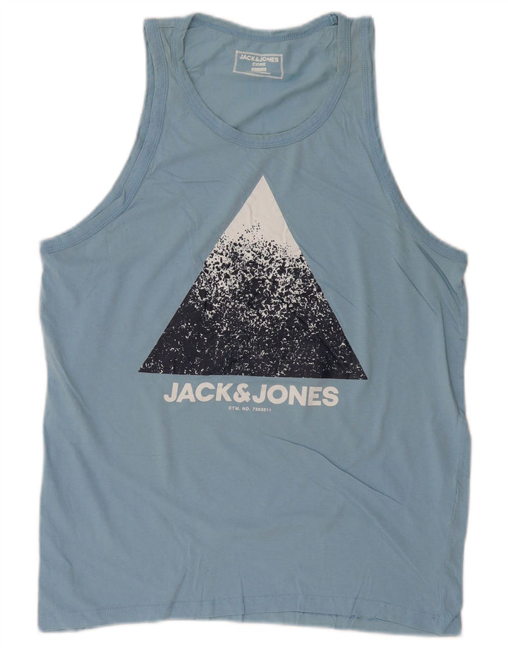 JACK & JONES Vest cu grafică Core Slim Fit pentru bărbați, mare, albastru