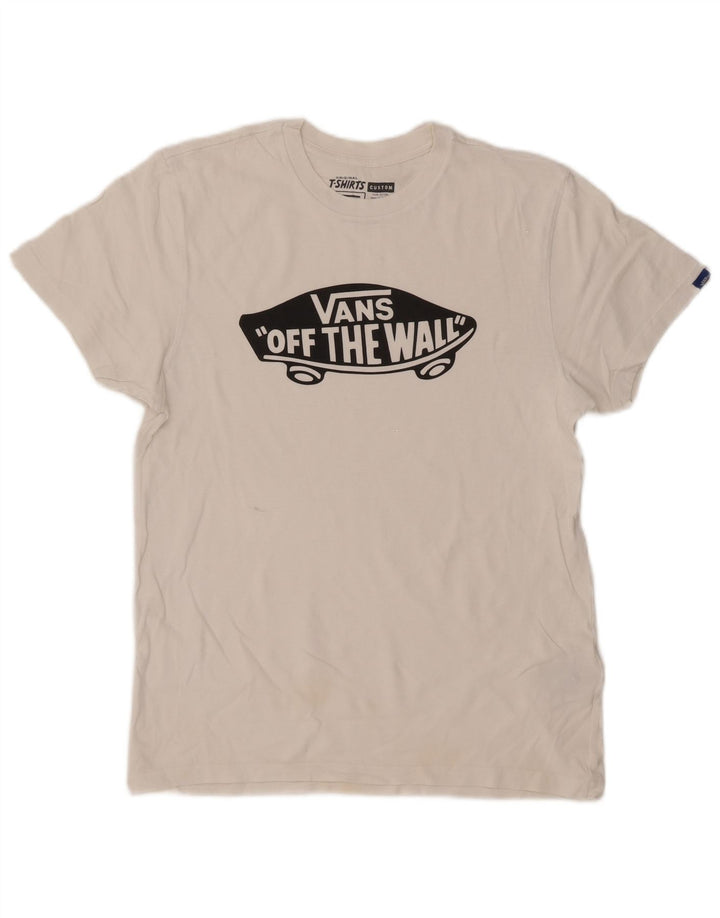 Tricou grafic personalizat Vans pentru bărbați Top, bumbac alb mediu