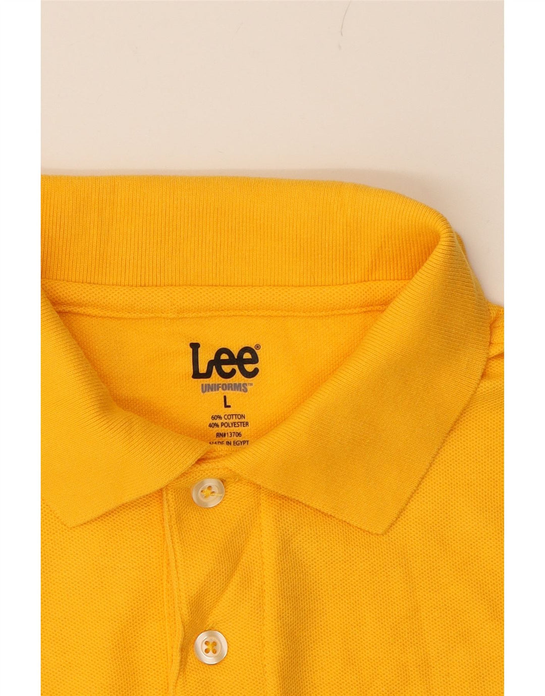 LEE Mens Polo Shirt Large Yellow Cotton Vintage Lee and Second-Hand Lee from Messina Hembry 