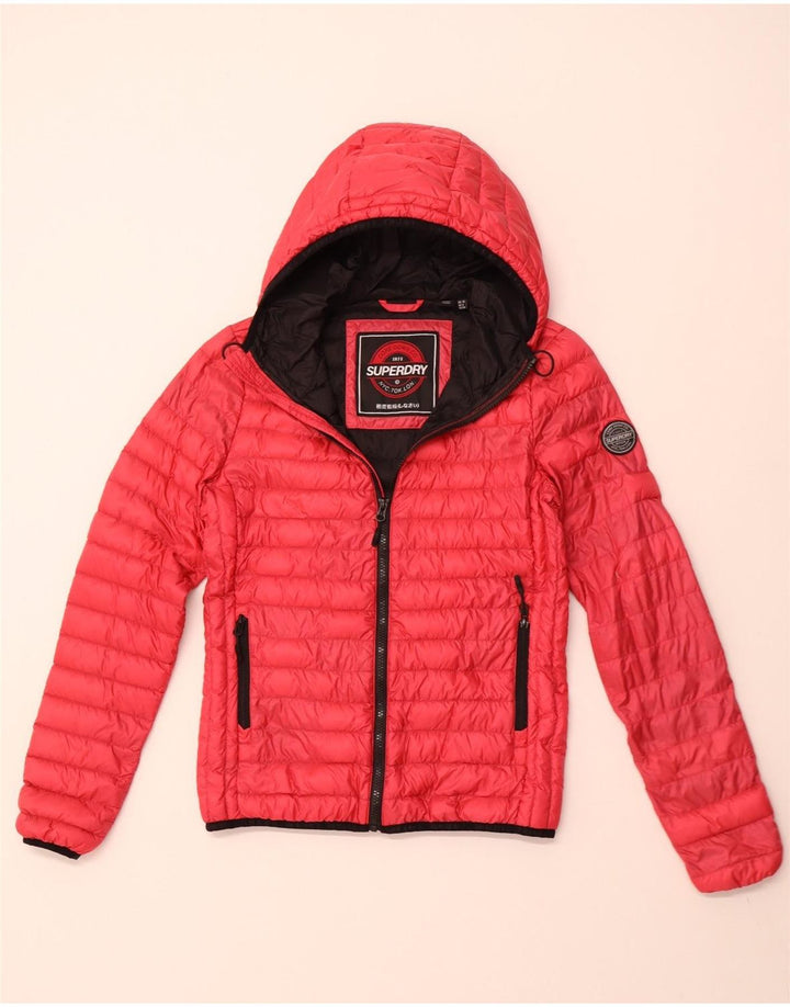 SUPERDRY Jachetă căptușită cu glugă pentru femei UK 10 Small Pink
