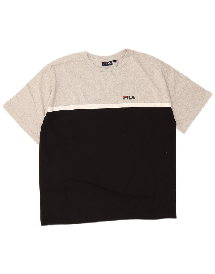 Tricou Bărbați Fila Top Medium Gri Bumbac Colorblock