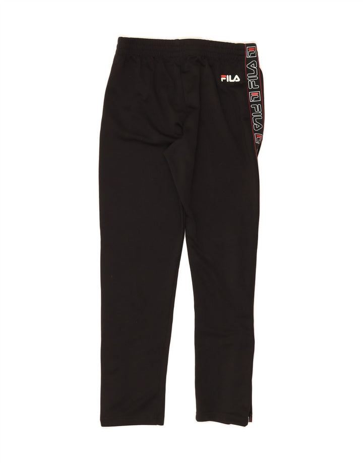 FILA Mens Graphic Tracksuit Trousers XS Black Polyester Vintage Fila and Second-Hand Fila from Messina Hembry 