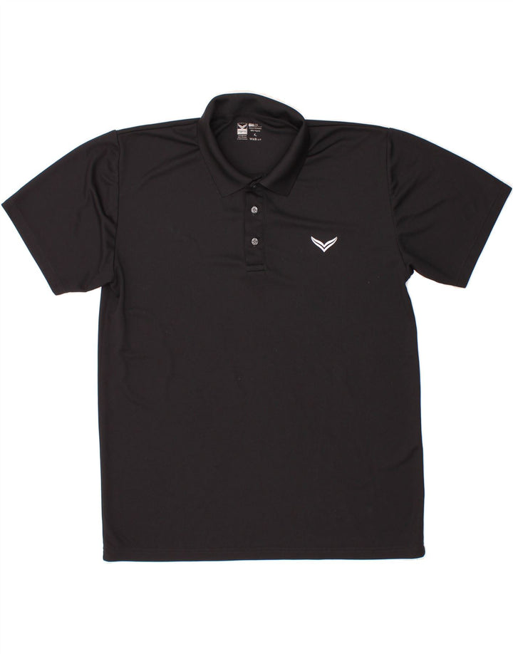 TRIGEMA Mens Polo Shirt XL Black Polyester Vintage Trigema and Second-Hand Trigema from Messina Hembry 