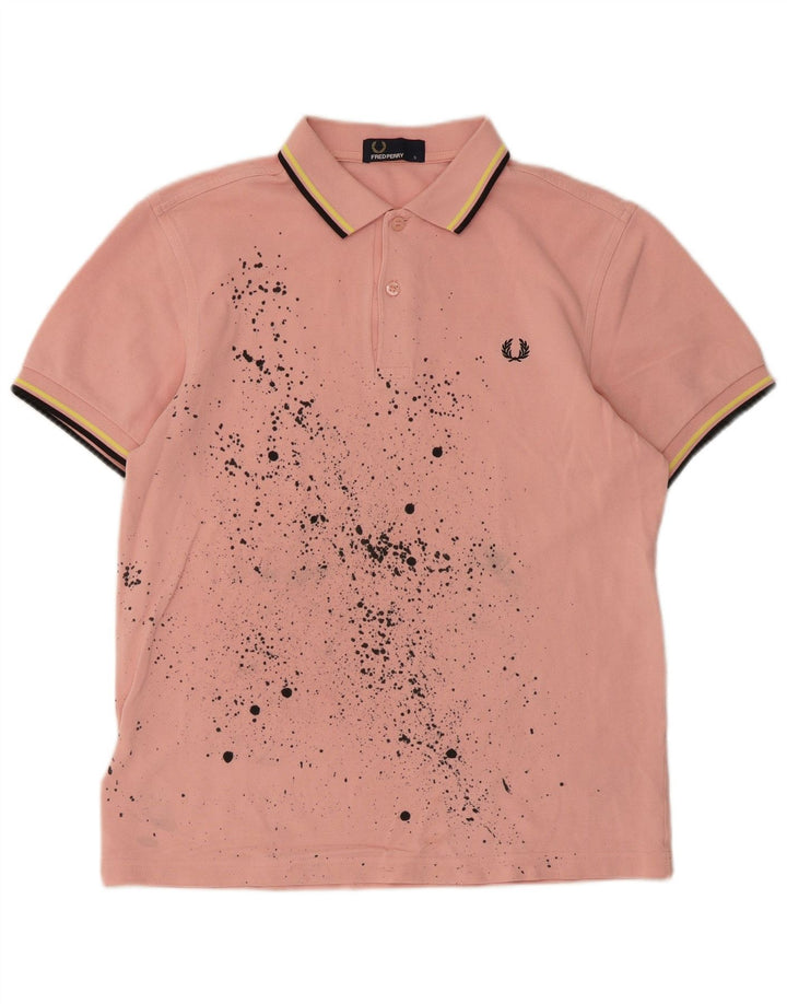 Cămașă polo Fred Perry pentru bărbați din bumbac mic, roz Tie Dye