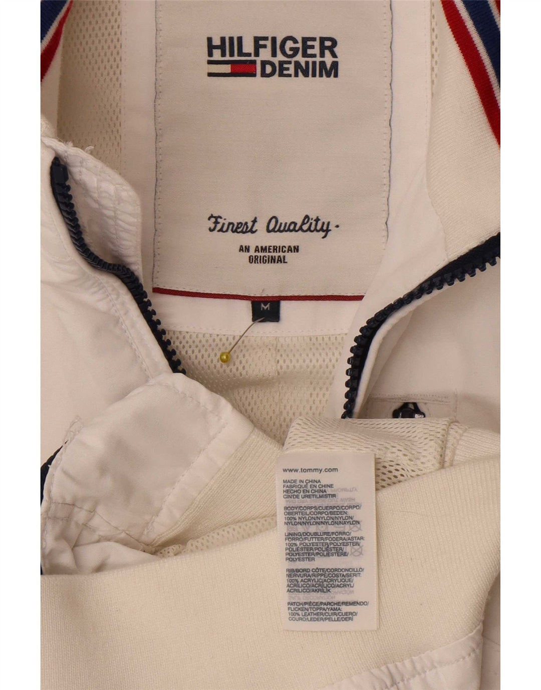 Jachetă Bomber pentru bărbați Tommy Hilfiger UK 38 Medium White Nylon
