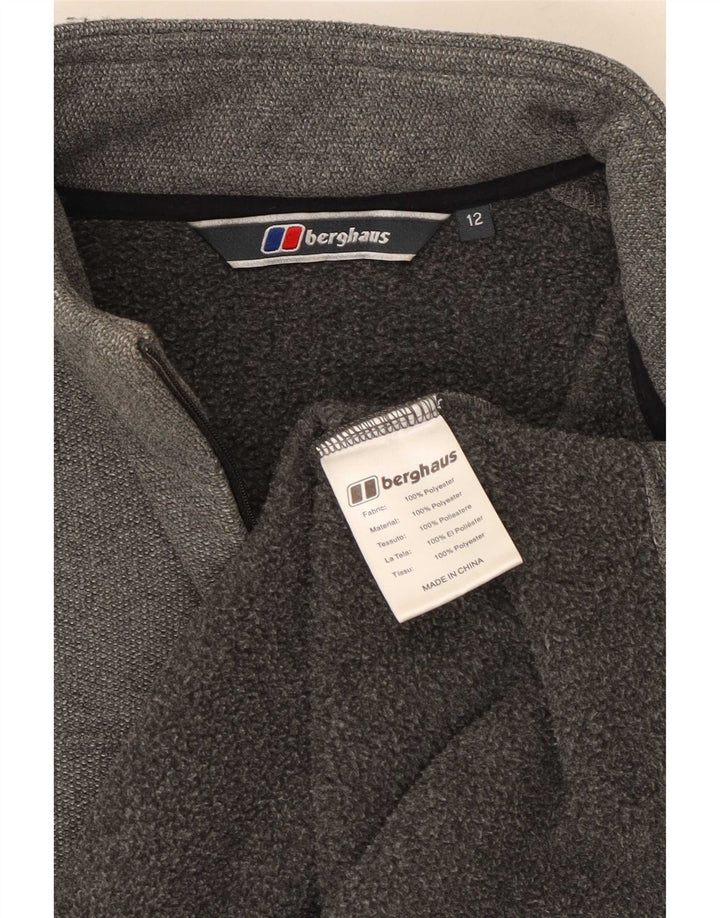 Pulover pentru femei Berghaus, cu fermoar, cu gât, UK 12, poliester, gri mediu