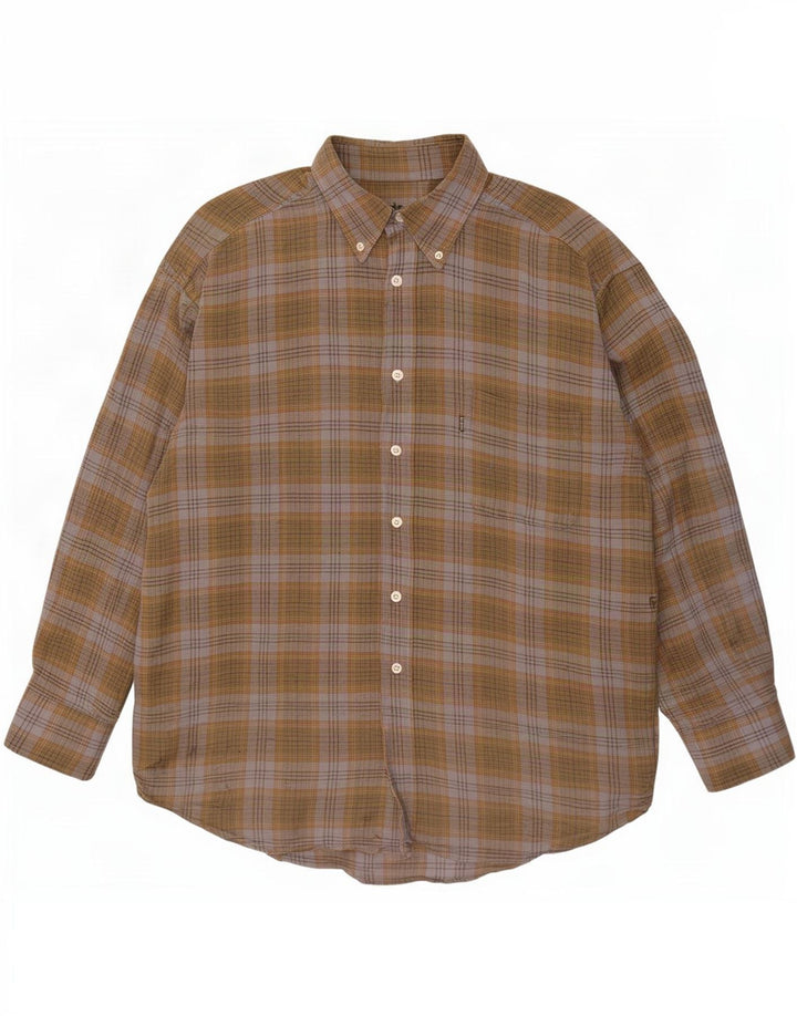 Cămașă de flanel pentru bărbați Barbour, bumbac cu carouri mari, kaki