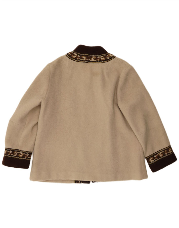Jachetă Blazer Femei Fjord EU 44 XL Bej Lână Fair Isle Retro