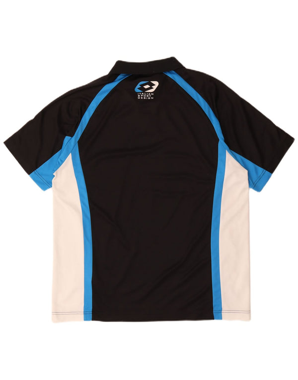 Tricou polo pentru bărbați Lotto, cu decolteu cu fermoar, UK 42/44 XL, negru