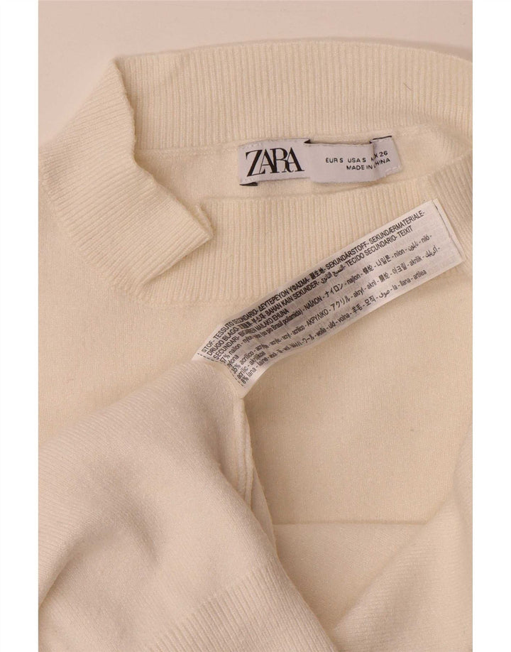 Pulover cu gât țestoasă supradimensionat pentru femei Zara UK 10, mic, alb, viscoză