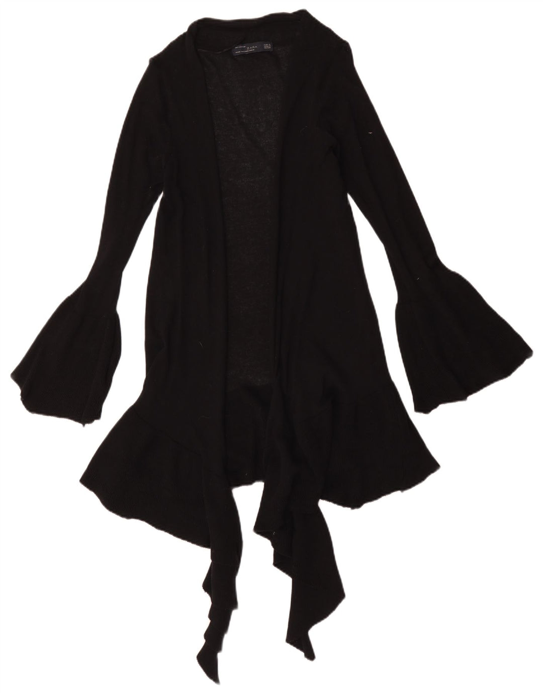 Pulover cardigan deschis pentru femei Zara UK 12 bumbac mediu negru