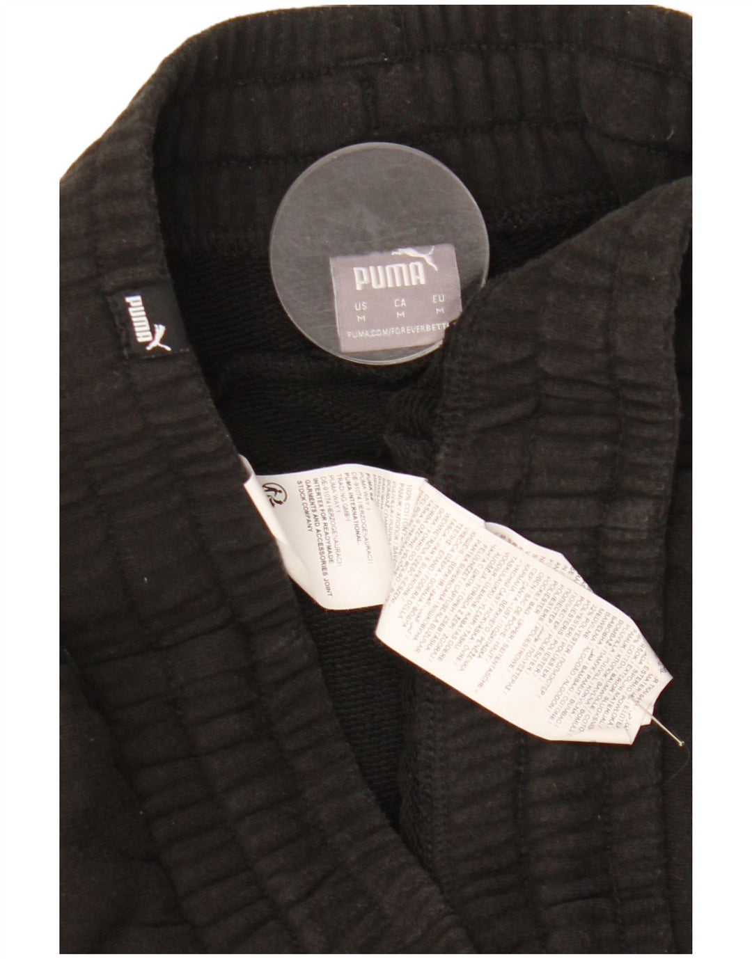 Pantaloni scurți sport Puma pentru bărbați, bumbac mediu negru