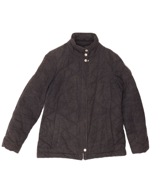 Crew Clothing Jachetă matlasată supradimensionată pentru femei UK 10 Bumbac negru mic