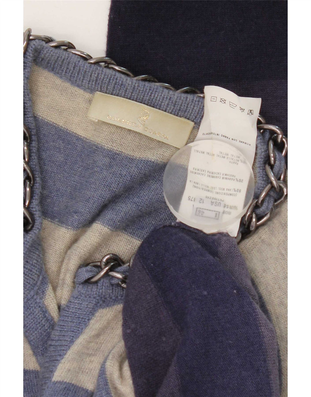 Pulover cardigan pentru femei Roberta Scarpa IT 46 mare bleumarin cu dungi