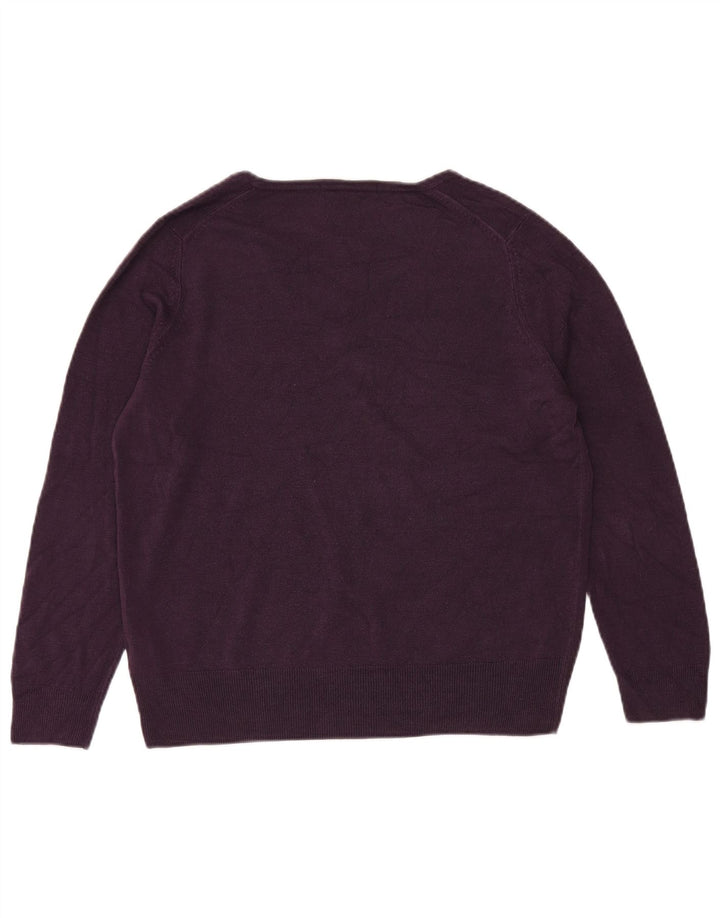 MARKS & SPENCER Pulover pentru femei cu decolteu în V UK 18 XL Violet acrilic