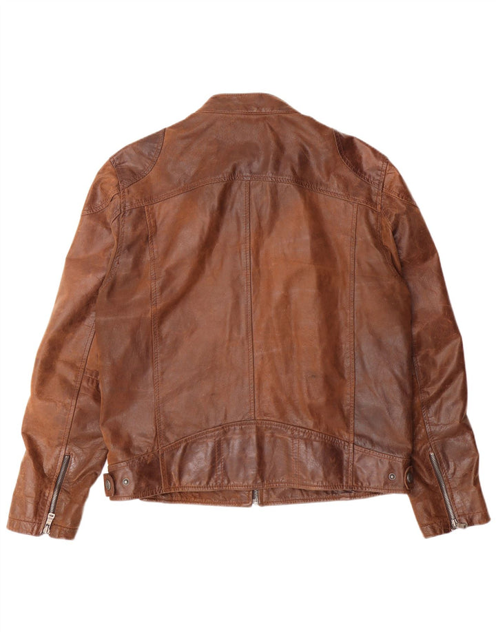 Jachetă de piele subțire pentru bărbați GIPSY UK 42 XL din piele maro