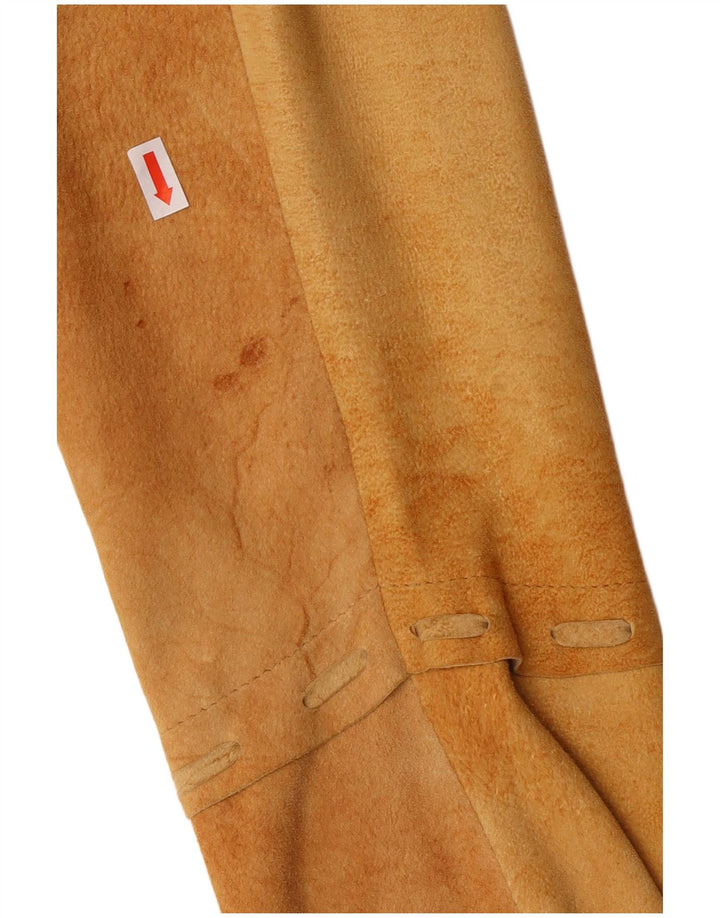 Jachetă de cămașă de piele de căprioară pentru femei Fontanelli IT 46 Mare Bej din piele