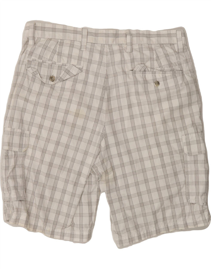 DOCKERS Mens Cargo Shorts W36 Large  White Check Cotton Vintage Dockers and Second-Hand Dockers from Messina Hembry 