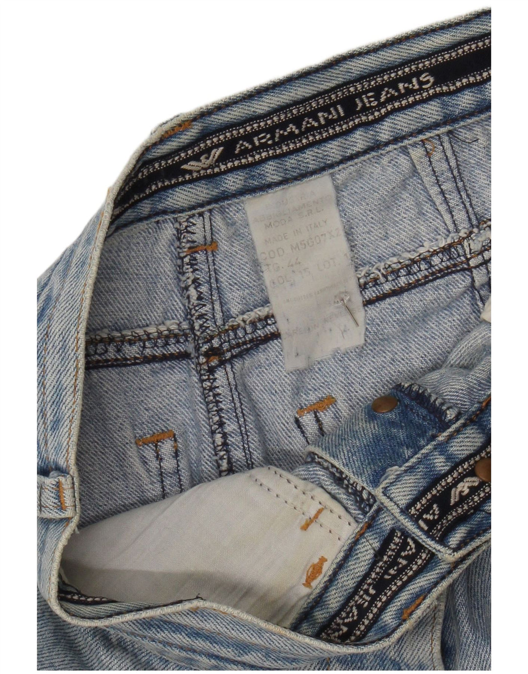 Fusta de denim cu talie înaltă pentru femei ARMANI IT 44 Medium W24 Albastru