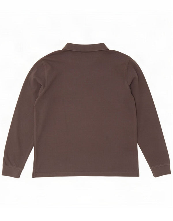 Benetton tricou polo cu mânecă lungă pentru bărbați XL bumbac gri