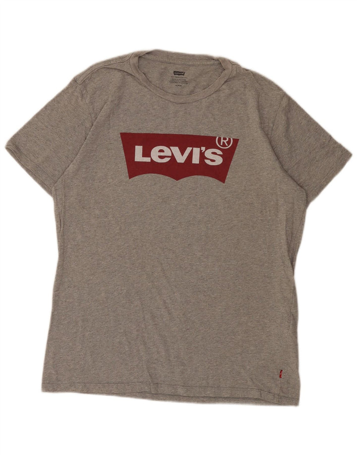 Tricou cu grafic Levi's pentru bărbați Top din bumbac cu pete gri mediu