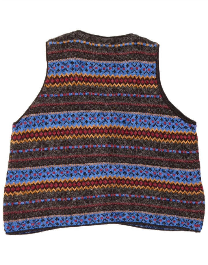 Vestă vintage pentru bărbați din tricot mare, multicoloră, geometrică