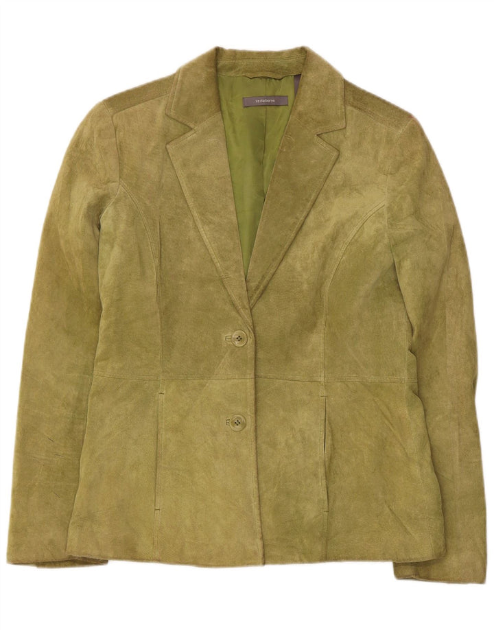 Liz Claiborne Jachetă de damă din piele intoarsa cu 2 nasturi US 6 din piele verde medie