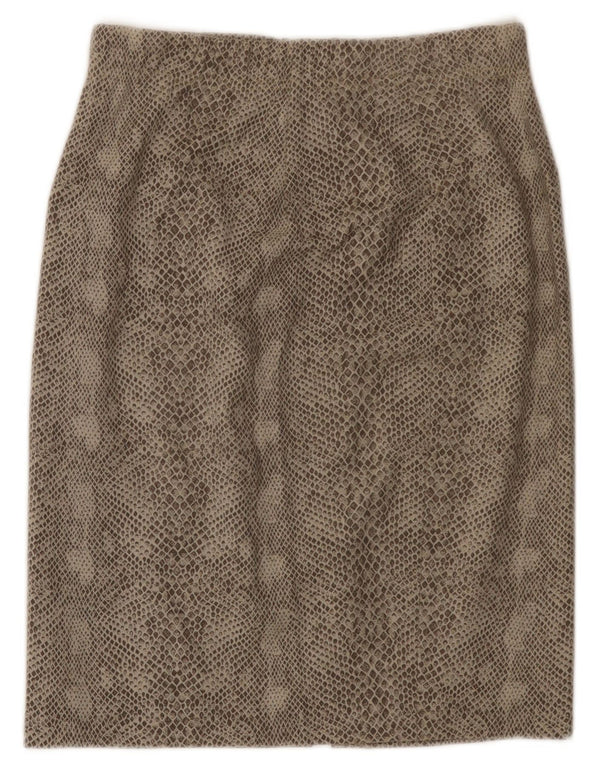 Fusta Creion Vintage Femei IT 44 Medium W26 Bej Lână Animal Print