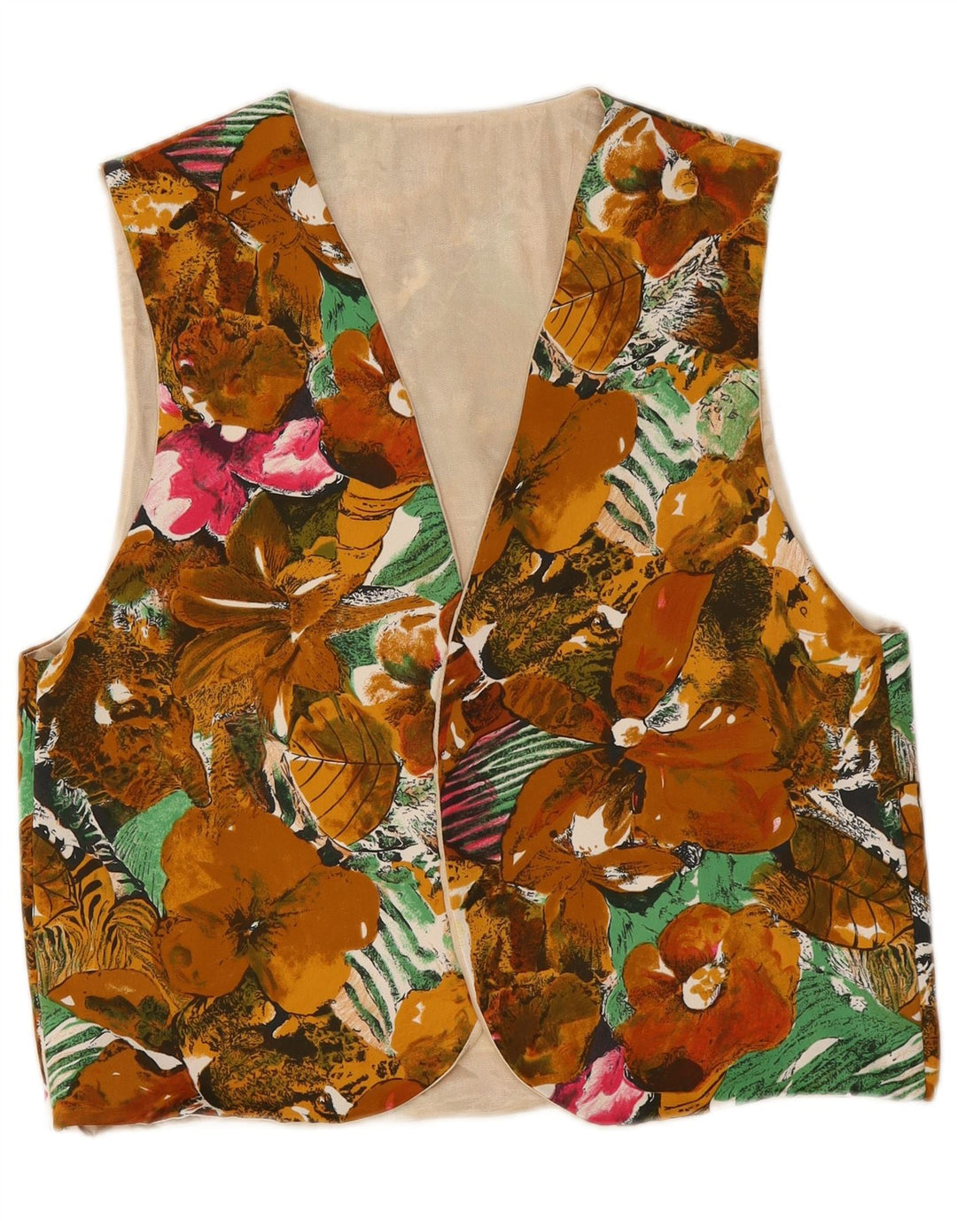 Vestă Vintage Bărbați Mediu Multicolor Floral