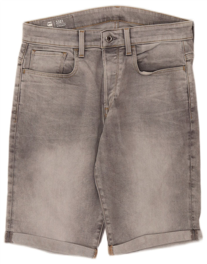 Pantaloni scurți G-Star 3301 denim pentru bărbați W31 bumbac gri mediu