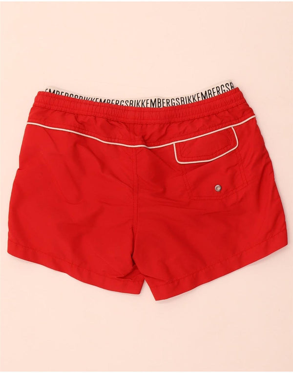 Bikkembergs Mens Graphic Swimming Shorts Medium  Red Polyamide