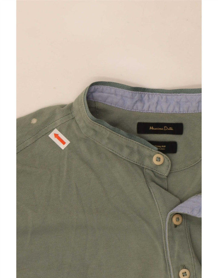 Cămașă polo Massimo Dutti pentru bărbați, cu o formă casual, verde mediu