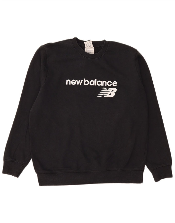 Pulover cu grafic pentru femei NEW BALANCE Pulover UK 16, mare, negru, bumbac