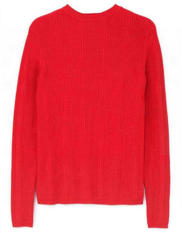 Pulover pentru femei Marks & Spencer, cu gât de barcă, UK 10 Small Red Viscose