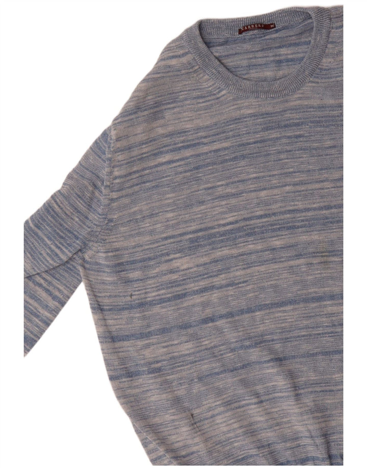 CARRERA Pulover pentru bărbați cu decolteu rotund, bumbac cu dungi albastre medii