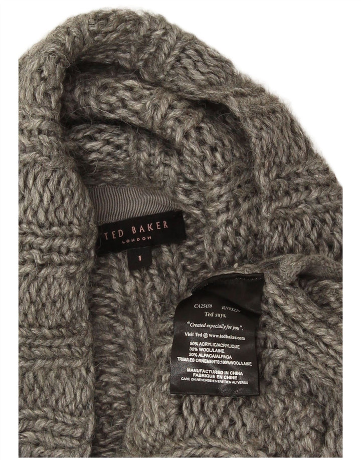 Pulover cardigan supradimensionat pentru femei Ted Baker Mărimea 1 XS acrilic gri