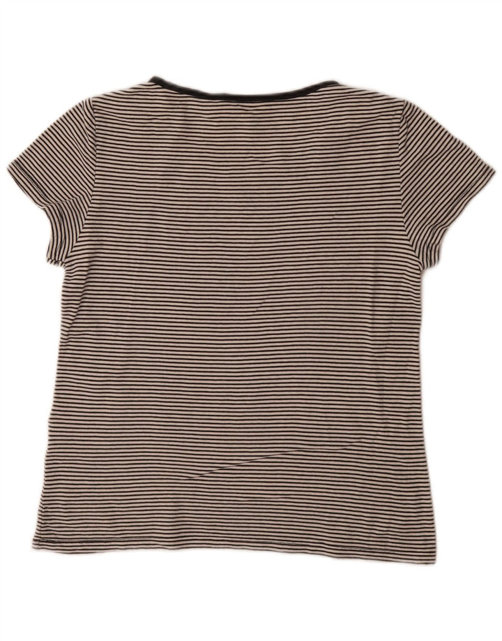 Tricou Crop Levi's pentru femei UK 14 Large Black Pinstripe