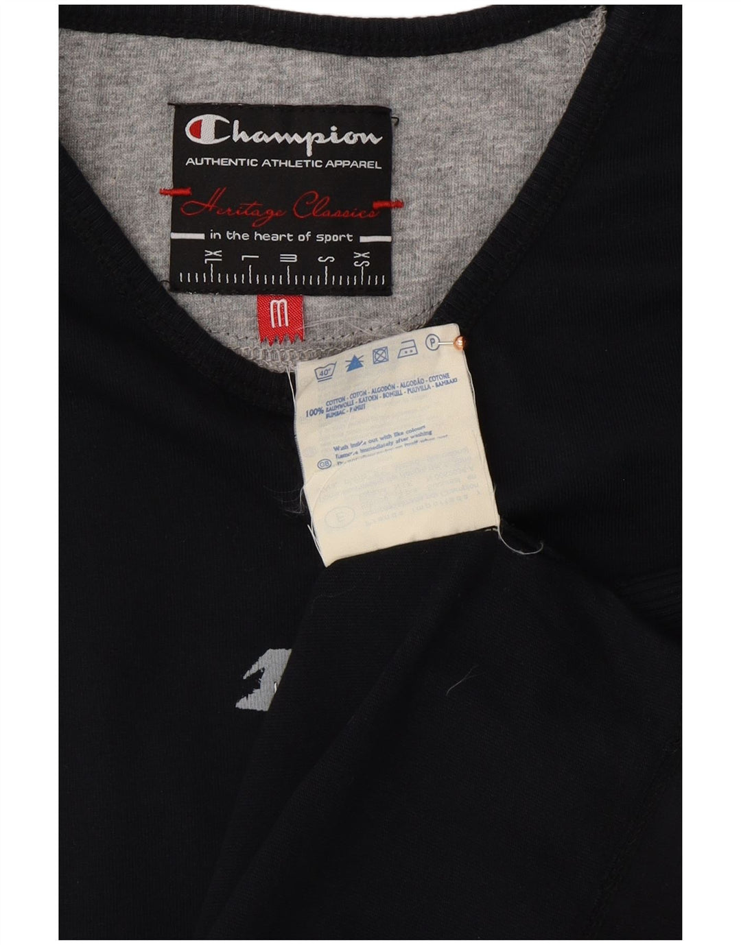 Tricou pentru femei CHAMPION Heritage Classics Top UK 12 Medium Black Bumbac