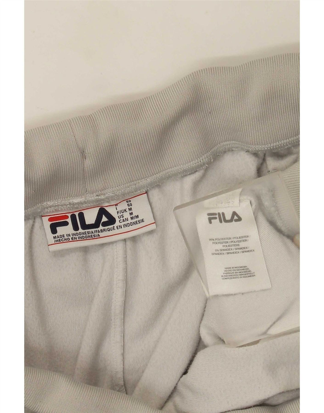 Pantaloni de trening Fila din velur pentru bărbați Joggeri din poliester cu pete gri mediu