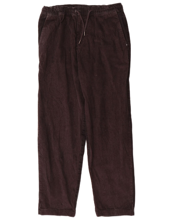 Pantaloni drepți din velur Quiksilver pentru bărbați, L32 L28, bumbac maro