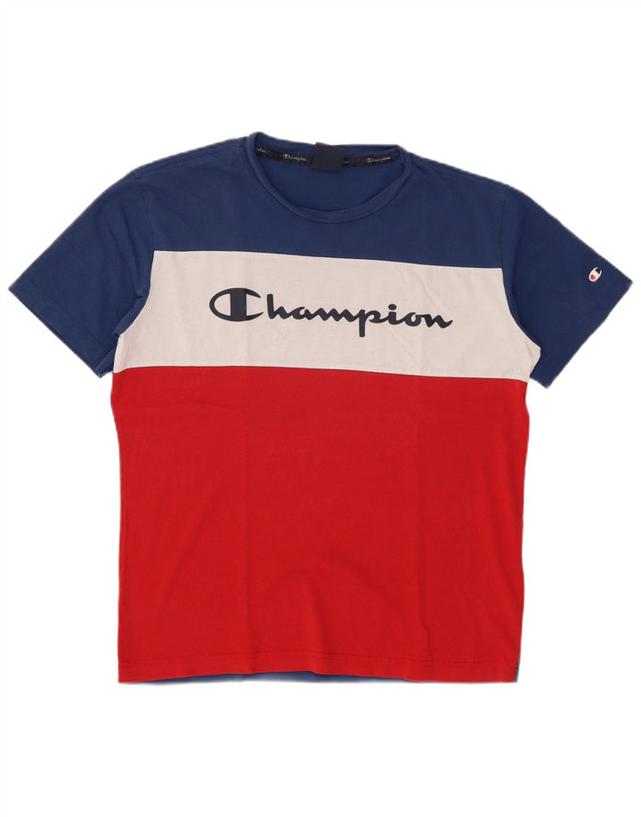 Tricou grafic pentru bărbați Champion Top mediu multicolor din bumbac color bloc