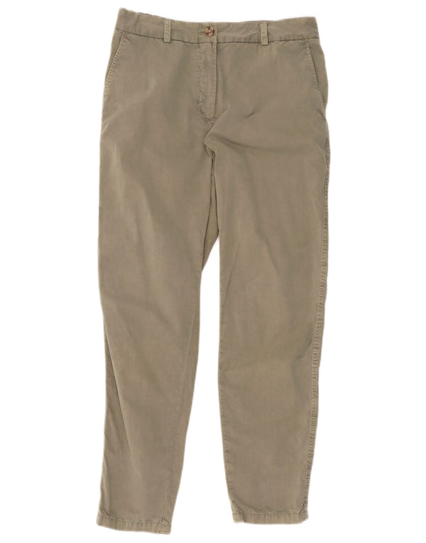Marks & Spencer Pantaloni chino subțiri pentru femei UK 10 Small W30 L27 Kaki Bumbac