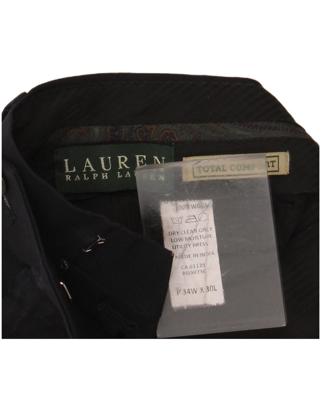 Pantaloni de costum pentru bărbați RALPH LAUREN Confort total L34 L30 negru