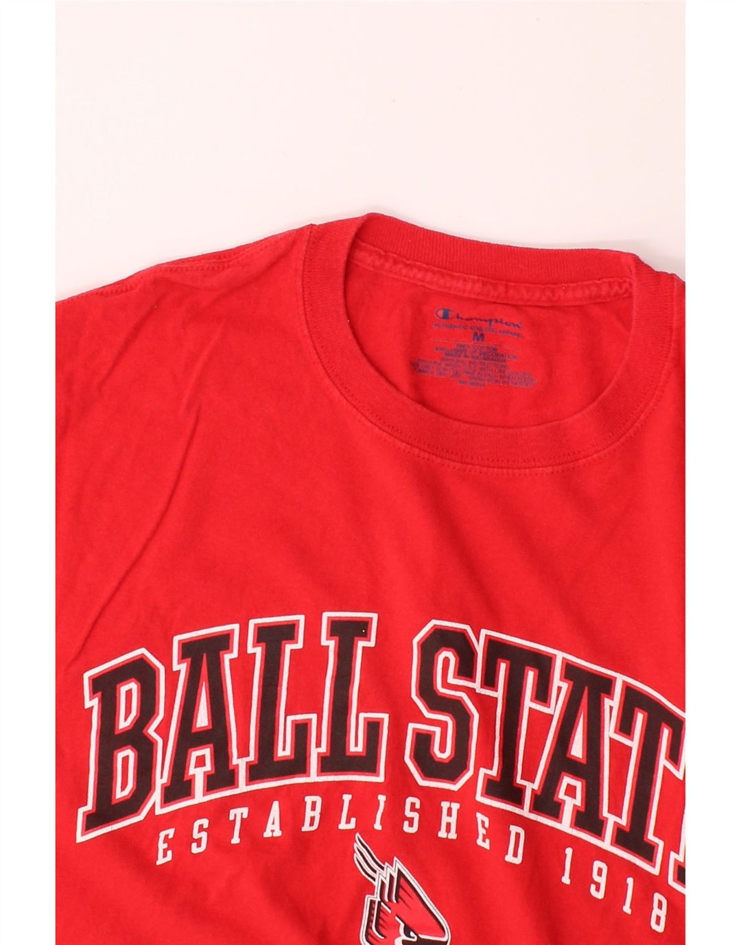 CHAMPION Mens Graphic T-Shirt Top Medium Red Cotton Vintage Champion and Second-Hand Champion from Messina Hembry 