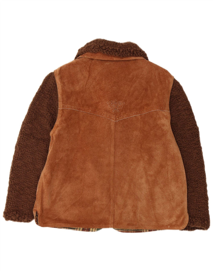 Jacheta de piele intoarsa pentru femei Conbipel IT 44 maro mediu din piele