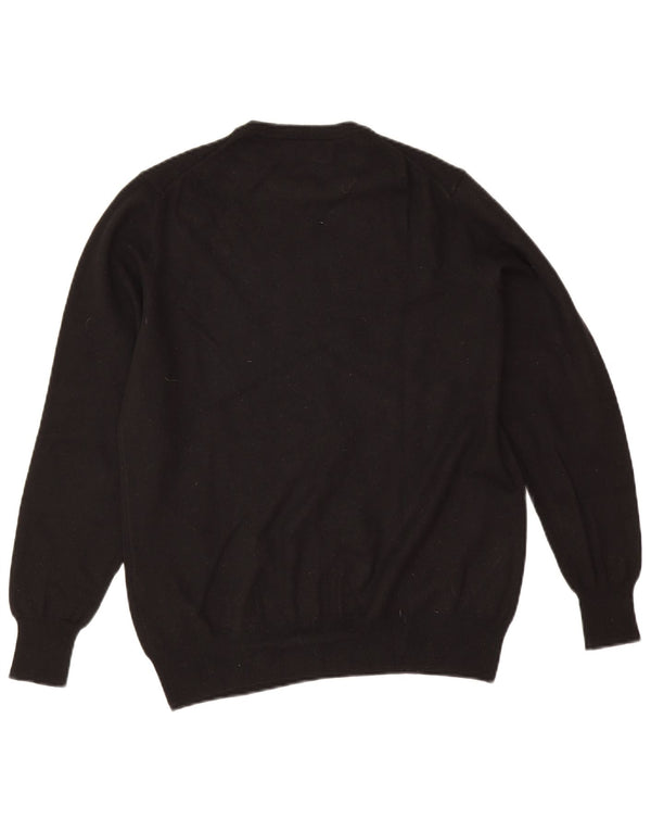 Pulover pentru femei Fred Perry cu gât roșu, lână neagră medie UK 14