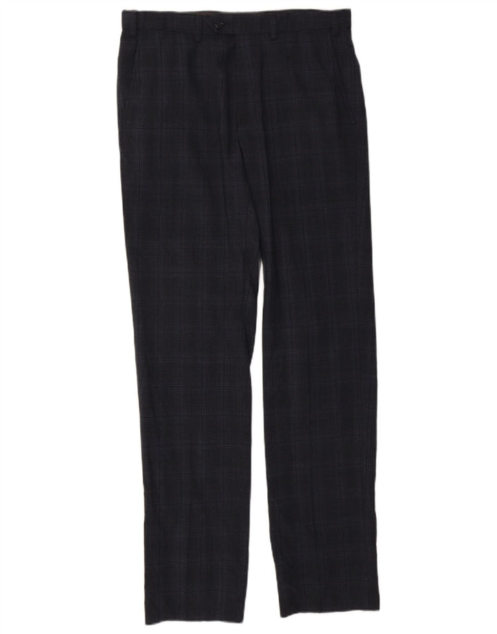 Pantaloni de costum pentru bărbați Marks & Spencer, croiți, L32 L33, bleumarin, carouri