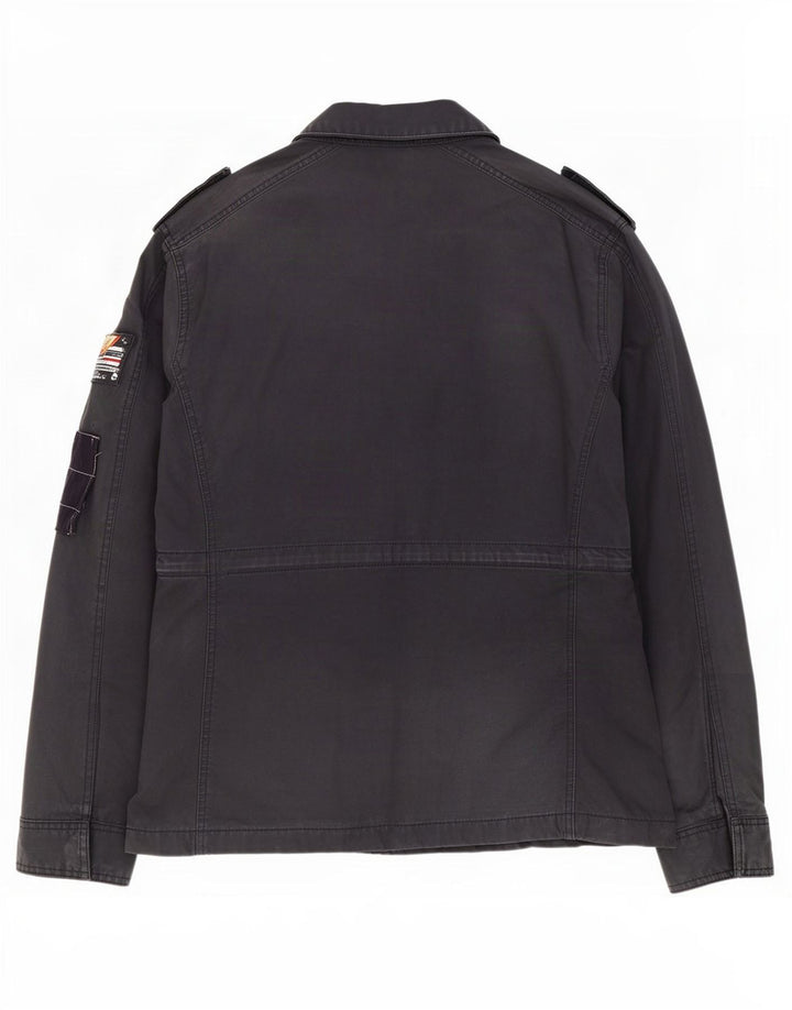 Jachetă militară pentru bărbați Superdry UK 38, bumbac mediu negru