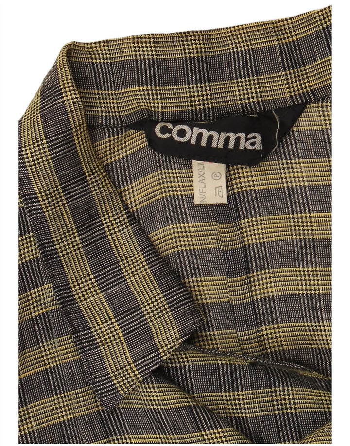 Comma, Jachetă Blazer pentru damă în două piept, UK 14, mare, lână cu carouri galbene