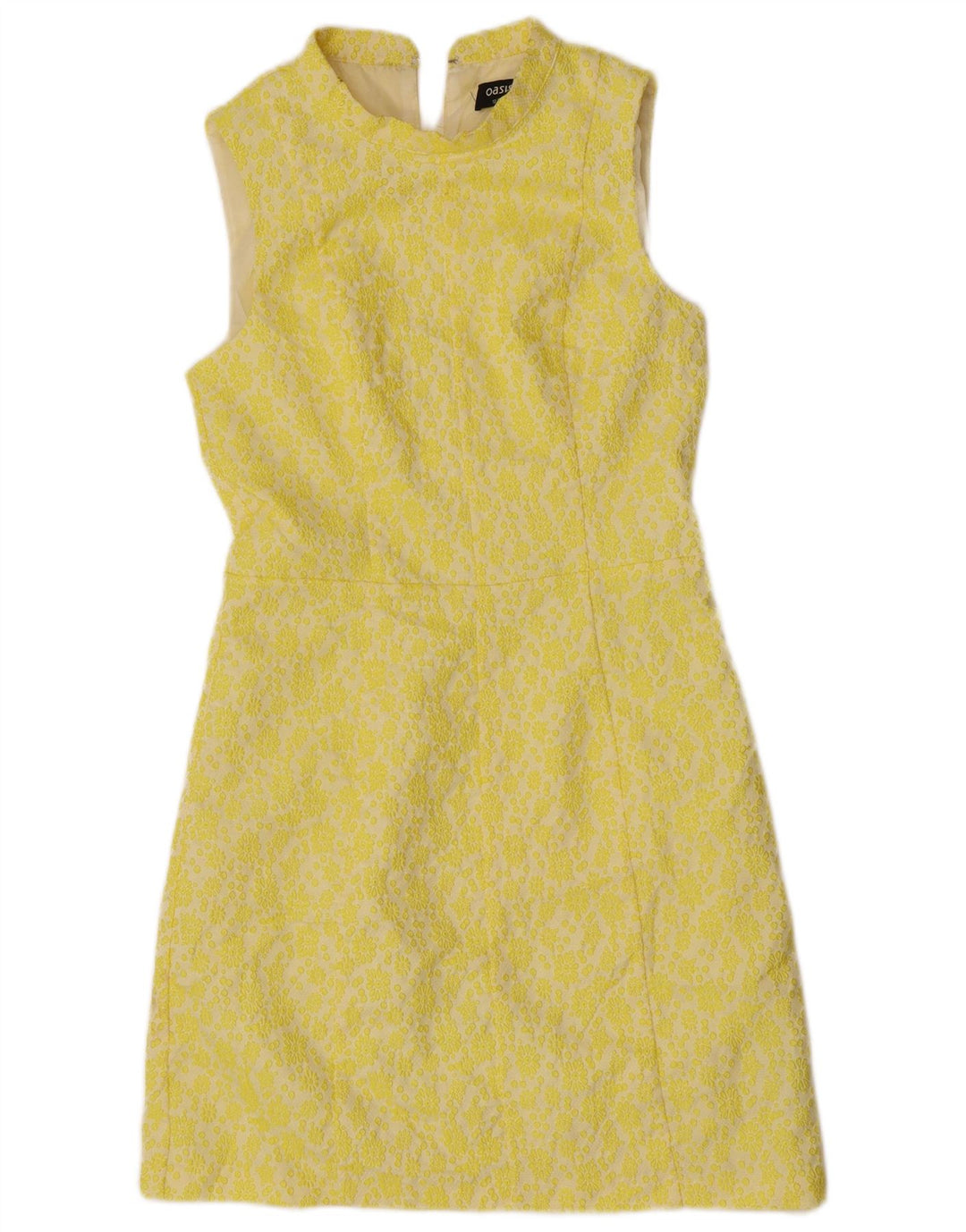 Rochie Oasis pentru femei fără mâneci, UK 12, poliester floral, galben mediu